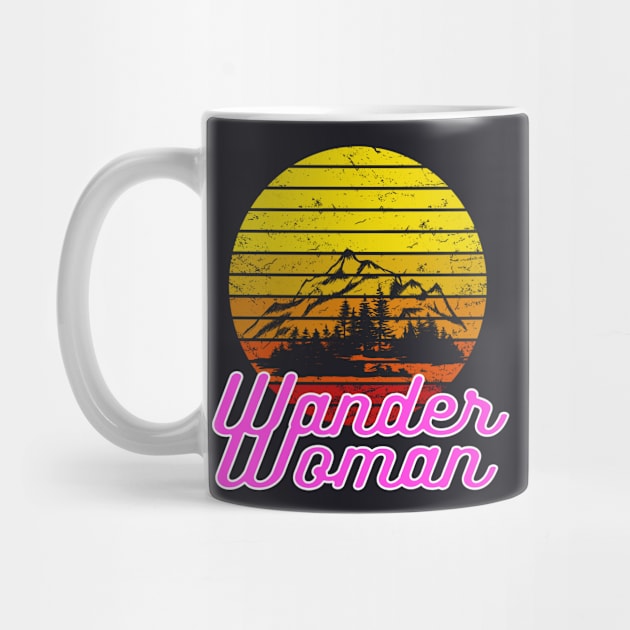 Wander Woman retro Hiking Gifts by Foxxy Merch